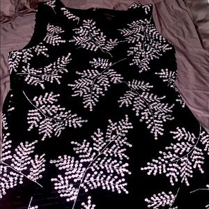 Tommy Hilfiger black spring dress w pink and gray